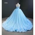 Jancember RSM67091 light blue dresses women party luxury off shoulder evening dress ball gowns